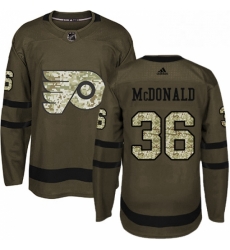 Youth Adidas Philadelphia Flyers 36 Colin McDonald Authentic Green Salute to Service NHL Jersey 