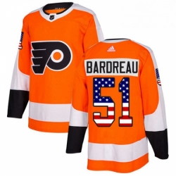 Youth Adidas Philadelphia Flyers 51 Cole Bardreau Authentic Orange USA Flag Fashion NHL Jersey 