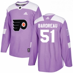 Youth Adidas Philadelphia Flyers 51 Cole Bardreau Authentic Purple Fights Cancer Practice NHL Jersey 