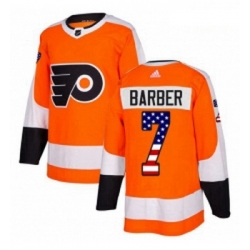 Youth Adidas Philadelphia Flyers 7 Bill Barber Authentic Orange USA Flag Fashion NHL Jersey  Youth Adidas Philadelphia Flyers 7 Bill Barber Authentic Orange USA Flag Fashion NHL Jersey