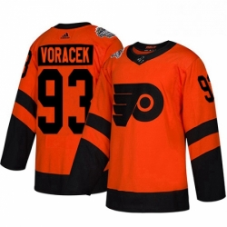 Youth Adidas Philadelphia Flyers 93 Jakub Voracek Orange Authentic 2019 Stadium Series Stitched NHL Jersey 