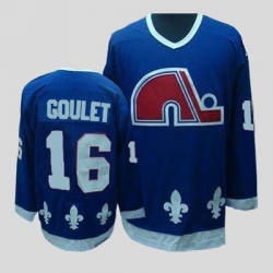 Nordiques #16 Michel Goulet Stitched CCM Throwback Blue NHL Jersey