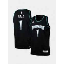 Men Minnesota Timberwolves  1 Lamelo Ball Black 2025 26 Classic Edition Stitched jersey