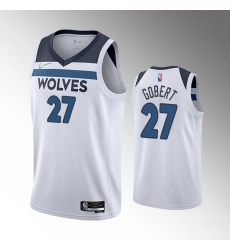 Men Minnesota Timberwolves 27 Rudy Gobert Association Edition White 75th Anniversary Swingman Stitched Jersey