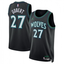 Men Minnesota Timberwolves  27 Rudy Gobert Black 2026 27 Statement Edition Stitched Basketball Jersey