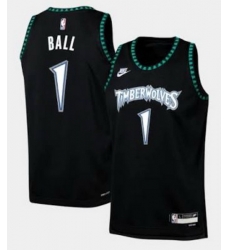 Men Minnesota Timberwolves LaMelo Ball #1 Black Stitched NBA Jersey Men Minnesota Timberwolves LaMelo Ball #1 Black Stitched NBA Jersey