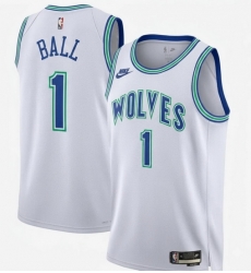 Men Minnesota Timberwolves LaMelo Ball #1 Home White Stitched NBA Jersey