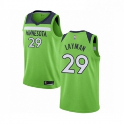 Mens Minnesota Timberwolves 29 Jake Layman Authentic Green Basketball Jersey Statement Edition 