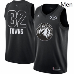 Mens Nike Jordan Minnesota Timberwolves 32 Karl Anthony Towns Swingman Black 2018 All Star Game NBA Jersey