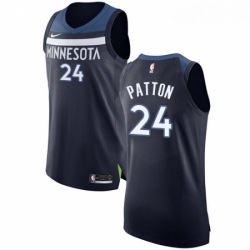 Mens Nike Minnesota Timberwolves 24 Justin Patton Authentic Navy Blue Road NBA Jersey Icon Edition 