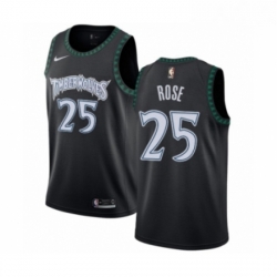 Mens Nike Minnesota Timberwolves 25 Derrick Rose Authentic Black Hardwood Classics Jersey 