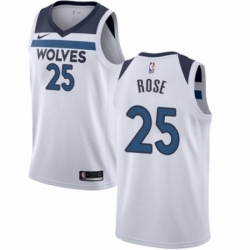 Mens Nike Minnesota Timberwolves 25 Derrick Rose Swingman White NBA Jersey Association Edition 