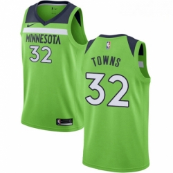 Mens Nike Minnesota Timberwolves 32 Karl Anthony Towns Authentic Green NBA Jersey Statement Edition