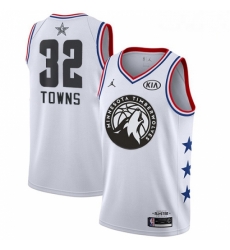 Mens Nike Minnesota Timberwolves 32 Karl Anthony Towns White NBA Jordan Swingman 2019 All Star Game Jersey