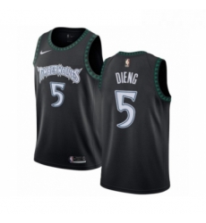 Mens Nike Minnesota Timberwolves 5 Gorgui Dieng Swingman Black Hardwood Classics Jersey