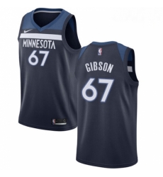 Mens Nike Minnesota Timberwolves 67 Taj Gibson Swingman Navy Blue Road NBA Jersey Icon Edition 