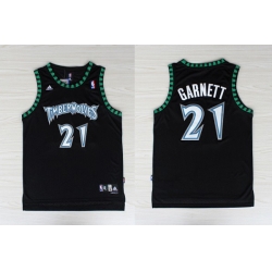 NBA Minnesota Timberwolves 21 Kevin Garnett Swingman Black Jersey