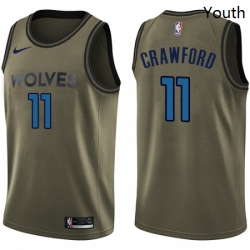 Youth Nike Minnesota Timberwolves 11 Jamal Crawford Swingman Green Salute to Service NBA Jersey  Youth Nike Minnesota Timberwolves 11 Jamal Crawford Swingman Green Salute to Service NBA Jersey
