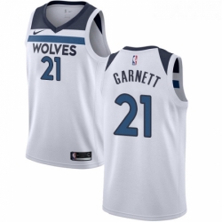 Youth Nike Minnesota Timberwolves 21 Kevin Garnett Swingman White NBA Jersey Association Edition