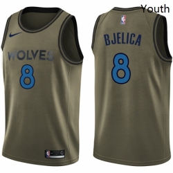 Youth Nike Minnesota Timberwolves 8 Nemanja Bjelica Swingman Green Salute to Service NBA Jersey  Youth Nike Minnesota Timberwolves 8 Nemanja Bjelica Swingman Green Salute to Service NBA Jersey