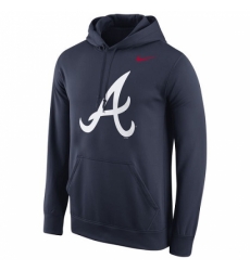 Men MLB Atlanta Braves Nike Logo Performance Pullover Hoodie Navy