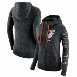 MLB Baltimore Orioles Nike Women Vintage Full Zip Hoodie Heather Black