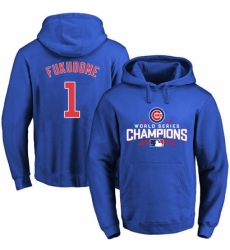 MLB Men Chicago Cubs 1 Kosuke Fukudome Royal 2016 World Series Champions Walk Pullover Hoodie