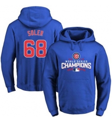 Men Chicago Cubs 68 Jorge Soler Blue 2016 World Series Champions Pullover MLB Hoodie