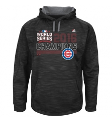 Men Chicago Cubs Black 2016 World Series Champions Fierce Streak Fleece Men Pullover Hoodie