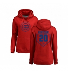 Baseball Women Chicago Cubs 20 Brandon Kintzler Red RBI Pullover Hoodie