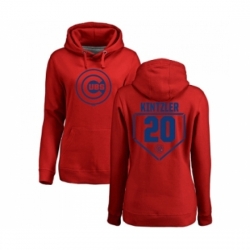 Baseball Women Chicago Cubs 20 Brandon Kintzler Red RBI Pullover Hoodie