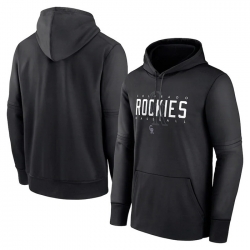 Men Colorado Rockies Black Pregame Performance Pullover Hoodie