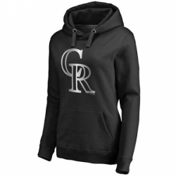 MLB Colorado Rockies Women Platinum Collection Pullover Hoodie Black