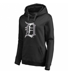 MLB Detroit Tigers Women Platinum Collection Pullover Hoodie Black