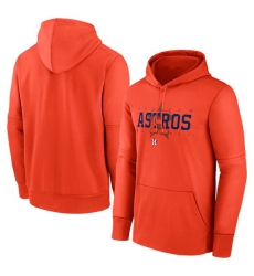 Men Houston Astros Orange Pregame Performance Pullover Hoodie