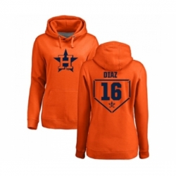 Baseball Women Houston Astros 16 Aledmys Diaz Orange RBI Pullover Hoodie