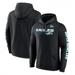 Men Philadelphia Eagles Black Super Bowl LVII Star Trail Pullover Hoodie