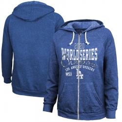 Los Angeles Dodgers Women 2020 World Series Champions Roaring Success Tri Blend Full Zip Hoodie Royal