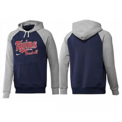 MLB Men Nike Minnesota Twins Pullover Hoodie NavyGrey