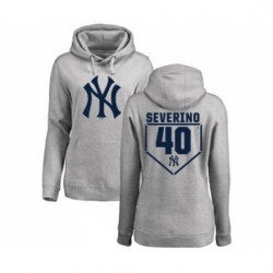 MLB Women Nike New York Yankees 40 Luis Severino Gray RBI Pullover Hoodie