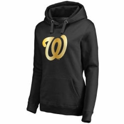 MLB Washington Nationals Women Gold Collection Pullover Hoodie Black