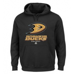 Men Majestic Anaheim Ducks Critical Victory VIII Pullover Hoodie Black