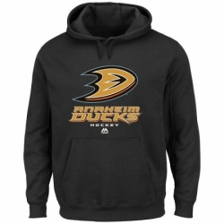 Men NHL Anaheim Ducks Majestic Big Tall Critical Victory Pullover Hoodie Black