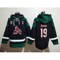 Men's Arizona Coyotes #19 Shane Doan Black Green Ageless Must-Have Lace-Up Pullover Hoodie