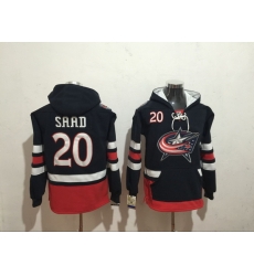 Men Columbus Blue Jackets 20 Brandon Saad Blue Stitched Hoody