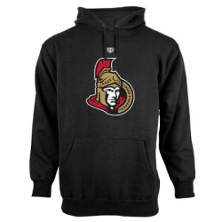 NHL Mens Ottawa Senators Old Time Hockey Big Logo with Crest Pullover Hoodie Black