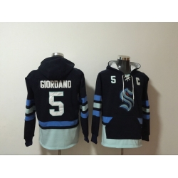 Men Seattle Kraken 5 Mark Giordano Stitched Hoodie