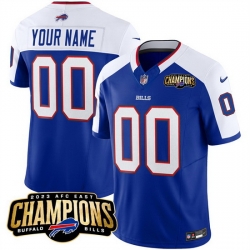 Men Buffalo Bills Active Player Custom Blue White 2023 F U S E  AFC East Champions Ptach Stitched Football Jersey