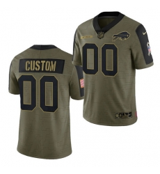 Men Women Youth Toddler  Buffalo Bills ACTIVE PLAYER Custom 2021 Olive Salute To Service Limited