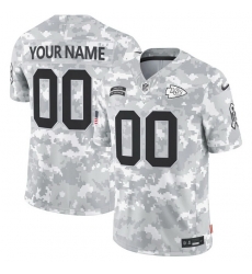 Men Kansas City Chiefs Active Player Custom 2024 F U S E Arctic Camo Salute To Service Limited Stitched Football Jersey